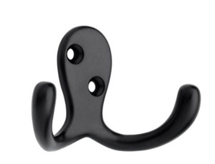 Liberty Hardware B59104Z-FB-C Double Prong Robe Hook Flat Black