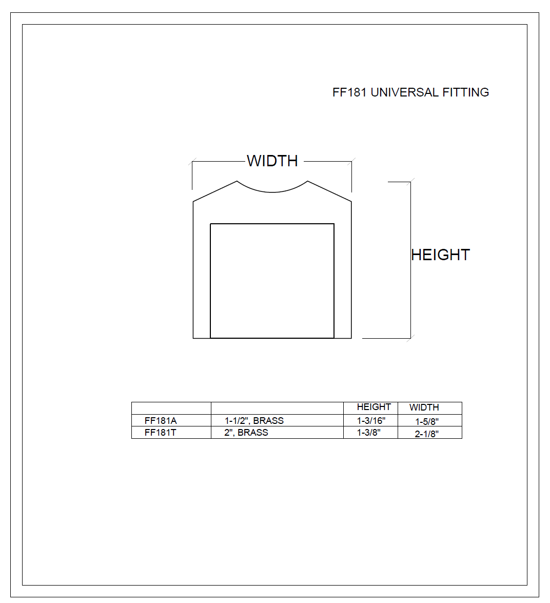 Universal Flush Fitting 1.5" - All finishes