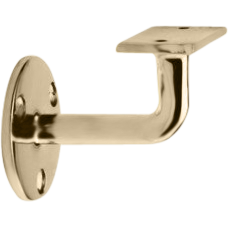 Flat handrail bracket for square or rectangular handrail tubing - All finishes Satin Brass