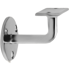 Flat handrail bracket for square or rectangular handrail tubing - All finishes Satin Chrome