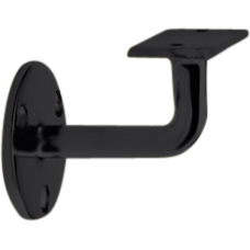 Flat handrail bracket for square or rectangular handrail tubing - All finishes Matte Black