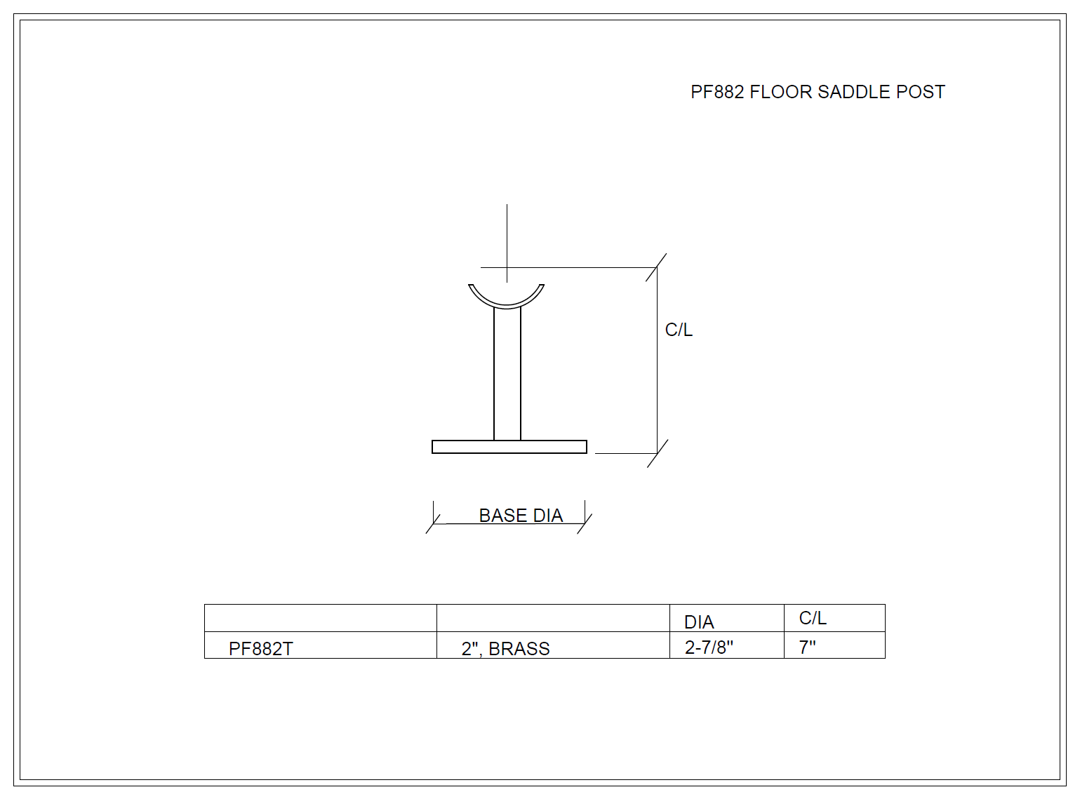 Tall Saddle Post 2" - All finishes