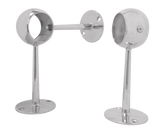 Tall Ball Center Post with Optional Wall Support for 2" OD Tubing - All finishes except brass