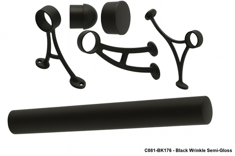 Commercial Grade Foot Rail Kit  -  Black Wrinkle Semi-Gloss