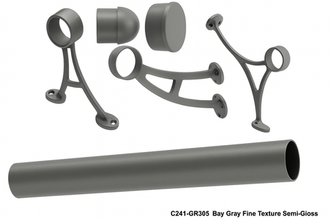 Commercial Grade Foot Rail Kit  -  Bay Gray Fine Texture Semi-Gloss