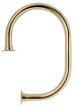 Commercial Service Separation Rail - Brass , 2"OD with Flanges (POLISHED) Polished Brass