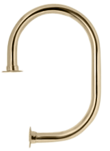 Commercial Service Separation Rail -  Brass , 2"OD with Flanges  (POLISHED)