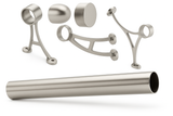 Commercial Grade Foot Rail Kit  - 2.0" OD Satin Stainless Steel