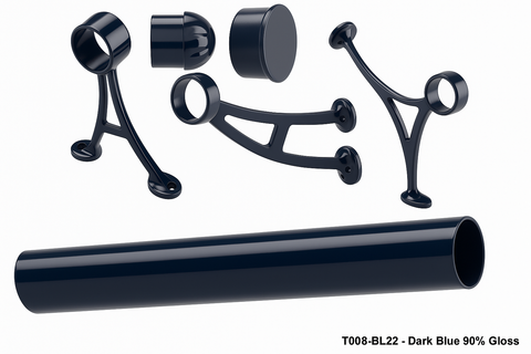 Commercial Grade Foot Rail Kit  -  Dark Blue 80° Gloss