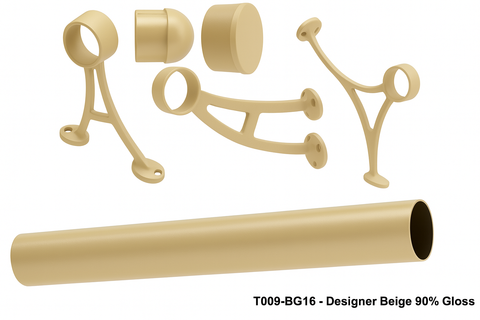 Commercial Grade Foot Rail Kit  -  Designer Beige 90° Gloss