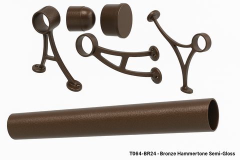 Commercial Grade Foot Rail Kit  -  Bronze Hammertone Semi-Gloss