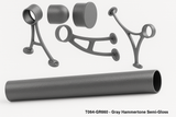 Commercial Grade Foot Rail Kit  -  Gray Hammertone Semi-Gloss