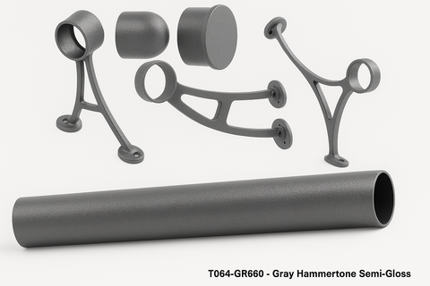 Commercial Grade Foot Rail Kit  -  Gray Hammertone Semi-Gloss