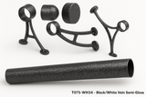 Commercial Grade Foot Rail Kit  -  Black-White Vein Semi-Gloss