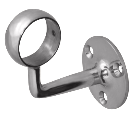 90 Degree Closed Loop Handrail Bracket for 2" OD Tubing - All finishes Polished Brass