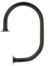 Commercial Service Separation Rail -  Matte Black, 2"OD with Flanges