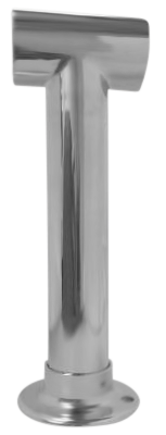 Custom Height T-Bracket for 2.0" OD Tubing with flange - All finishes except brass Satin Stainless