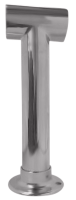 Soporte en T de altura personalizada para tubería de 2,0" de diámetro exterior con brida - Todos los acabados excepto latón
