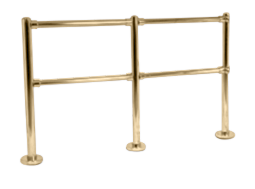Double Line Post with Flush Fittings, 36" to 42" High - All finishes Satin Brass