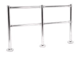 Double Line Post with Flush Fittings, 36" to 42" High - All finishes Satin/Brushed Stainless