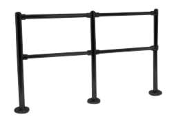 Double Line Post with Flush Fittings, 36" to 42" High - All finishes Matte Black
