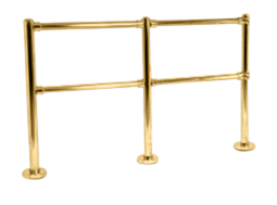 Double Line Post with Flush Fittings, 36" to 42" High - All finishes Polished Brass