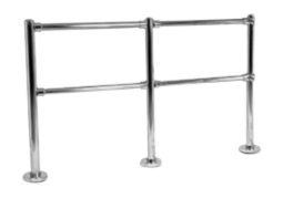 Double Line Post with Flush Fittings, 36" to 42" High - All finishes Mirror Polished Stainless