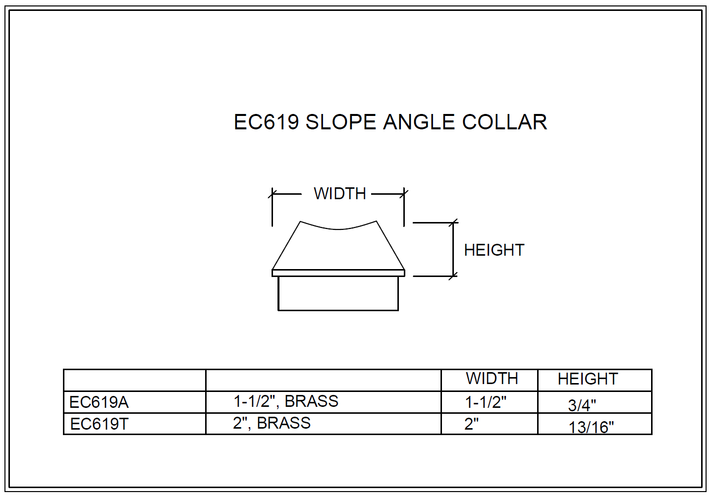 Slope Angle Collar 2" - All finishes