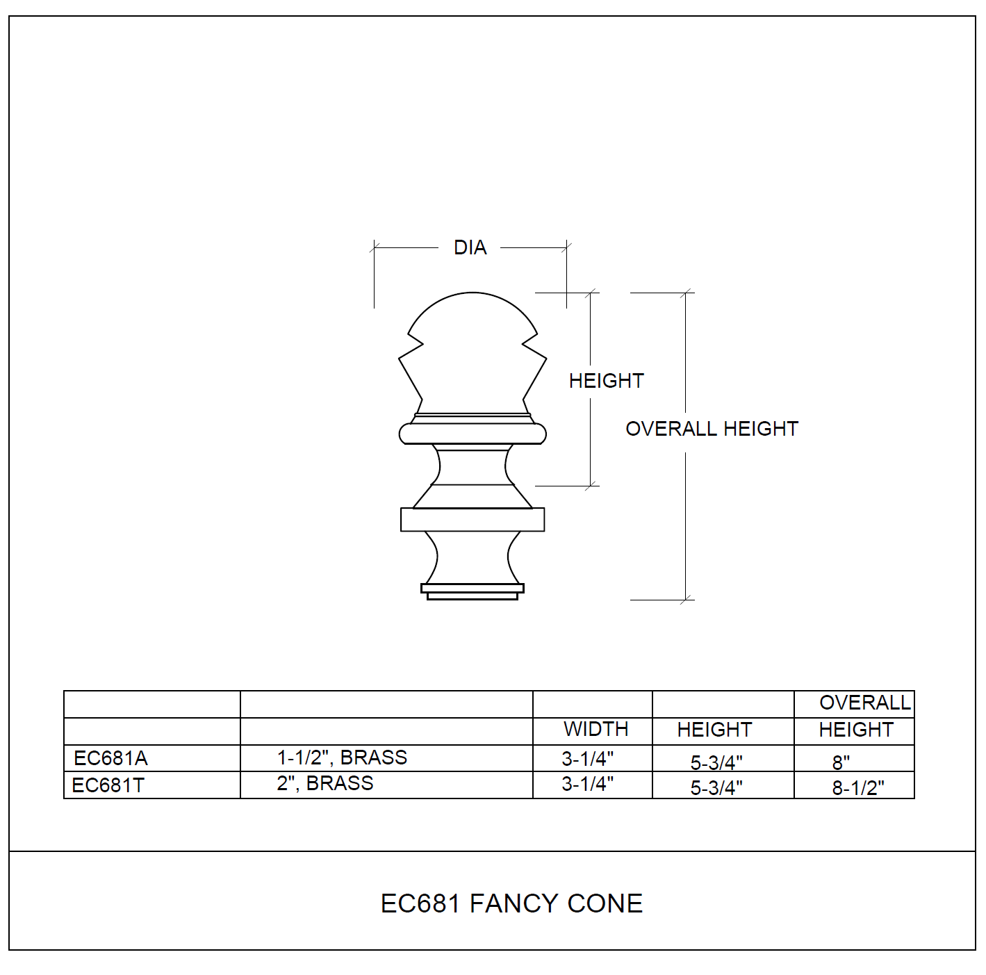 Fancy Cone 2" - All finishes