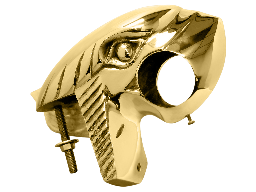 Eagle Head Arm Rail Bracket 2.0" - All finishes Polished Brass