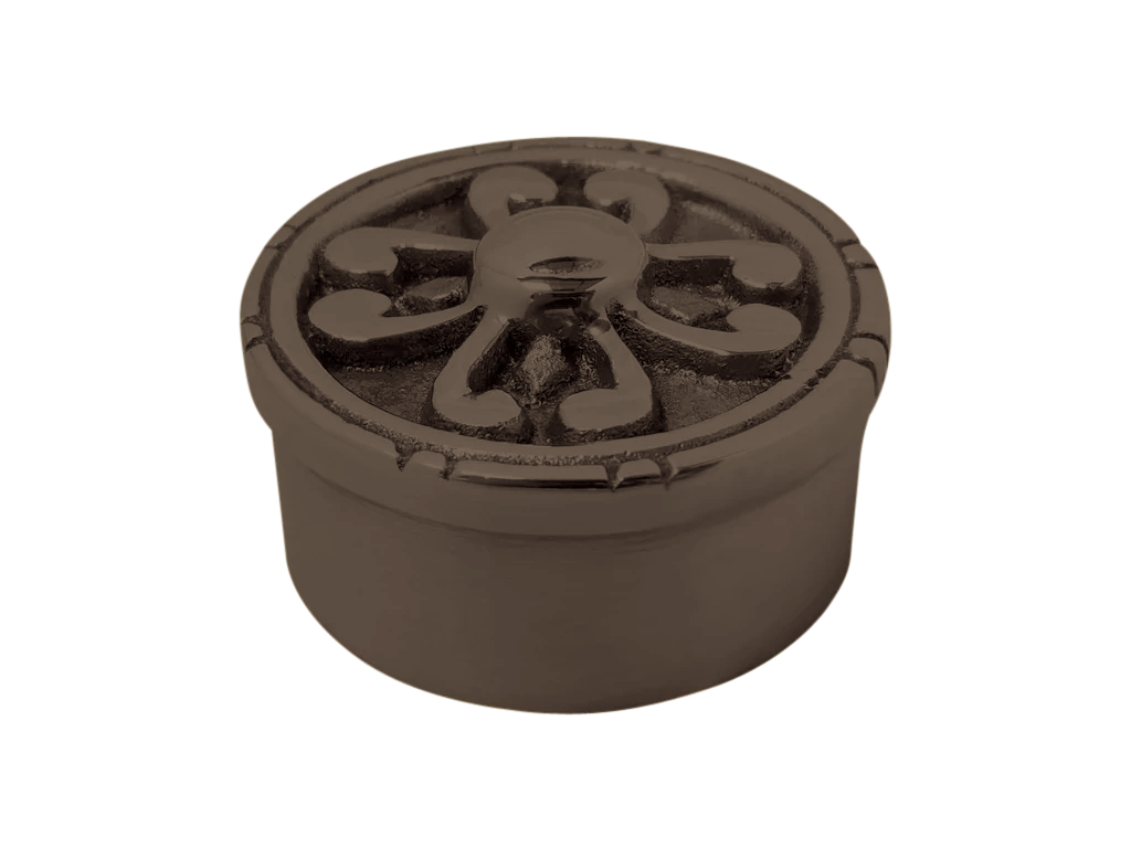 Fancy Flat/Carved End Cap 2" - All finishes Oil-Rubbed Bronze