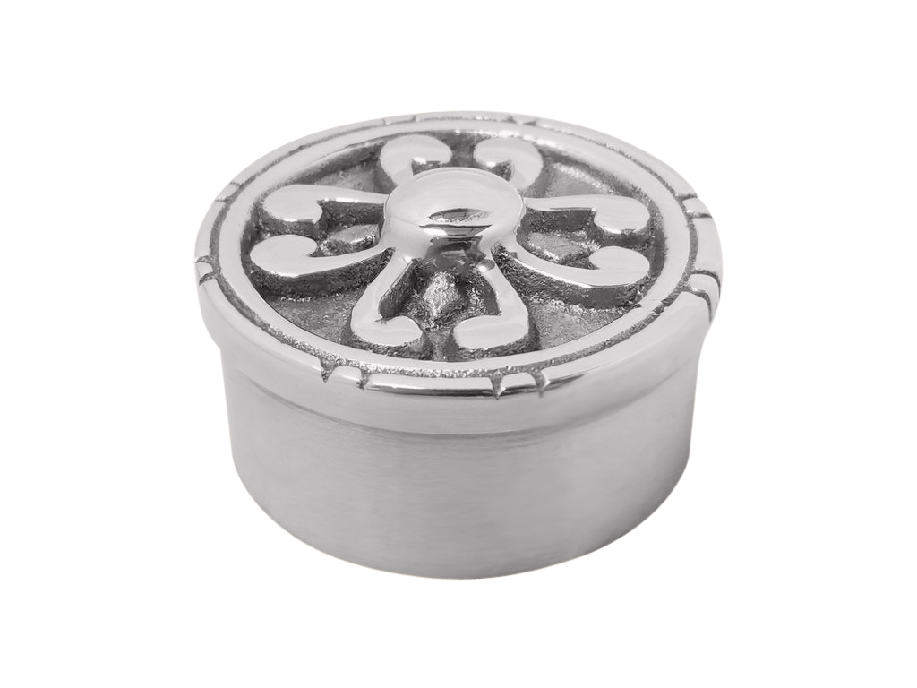 Fancy Flat/Carved End Cap 2" - All finishes Polished Chrome