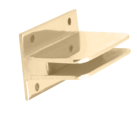 Flat Glass Clips (1/4" glass) - All finishes Satin Brass