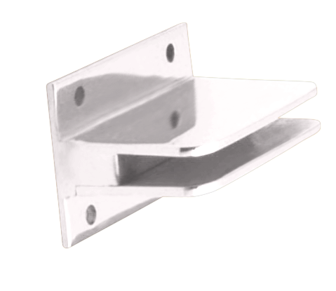 Flat Glass Clips (1/4" glass) - All finishes Satin Chrome