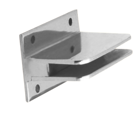 Flat Glass Clips (1/4" glass) - All finishes Polished Chrome