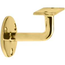 Flat handrail bracket for square or rectangular handrail tubing - All finishes Polished Brass