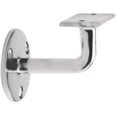 Flat handrail bracket for square or rectangular handrail tubing - All finishes Polished Chrome
