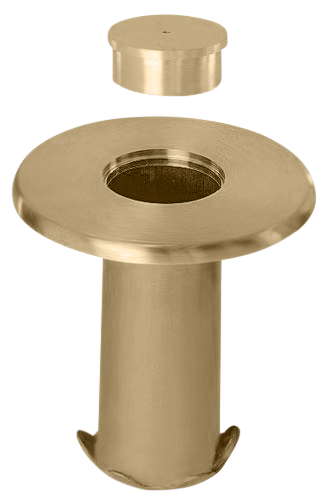 Floor Socket & Cap 2.0" - for carpeted floors - All finishes Satin Brass