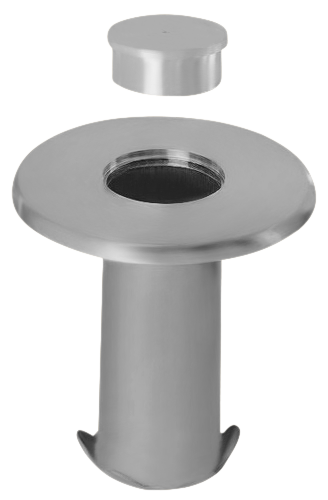 Floor Socket & Cap 2.0" - for carpeted floors - All finishes Satin Chrome