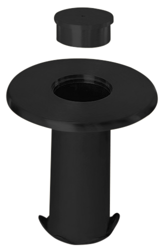 Floor Socket & Cap 2.0" - for carpeted floors - All finishes Matte Black