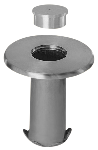 Floor Socket & Cap 2.0" - for carpeted floors - All finishes Polished Chrome