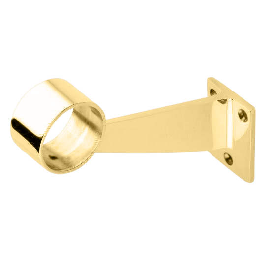 Foot Rail Contemporary Bracket (2"OD) - All finishes Polished Brass