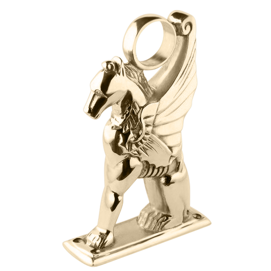 Foot Rail Pegasus Bracket (2"OD) - All finishes Satin Brass