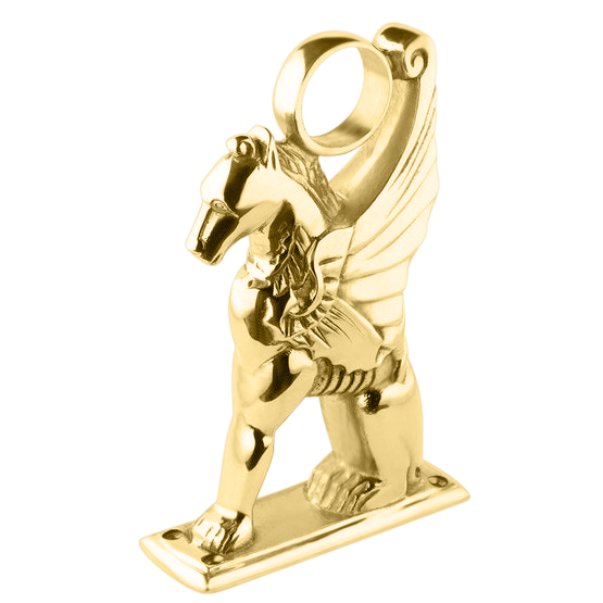 Foot Rail Pegasus Bracket (2"OD) - All finishes Polished Brass