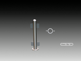Partition Posts with Glass Clips - 1.5" OD tubing Center
