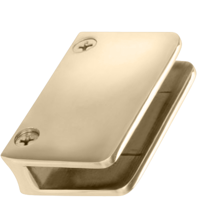 Radius Back Glass Clip for 1/4"-3/8" Glass - Any Diameter Tubing - All finishes Satin Brass