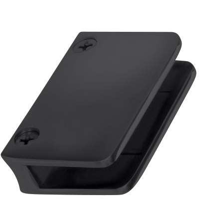 Radius Back Glass Clip for 1/4"-3/8" Glass - Any Diameter Tubing - All finishes Matte Black