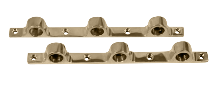 Triple Push Bar Bracket (5/8" Pair) - All finishes Polished Brass