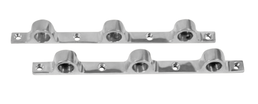 Triple Push Bar Bracket (5/8" Pair) - All finishes Satin Chrome