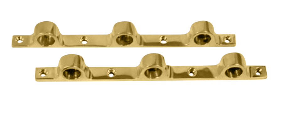Triple Push Bar Bracket (5/8" Pair) - All finishes Satin Brass